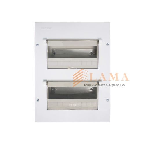 Tủ Điện Âm Tường 12 20 Modules Mặt + Đế Kim Loại NDP120 Nanoco